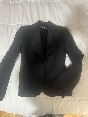 Dolce & Gabbana Black Satin-Lapel Women's Blazer